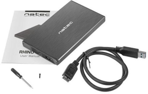 Zewnętrzna obudowa dysku Natec Rhino Go SATA 2.5cala USB 3.0 Czarny Zewnętrzna obudowa dysku Natec Rhino Go SATA 2.5cala USB 3.0 Czarny