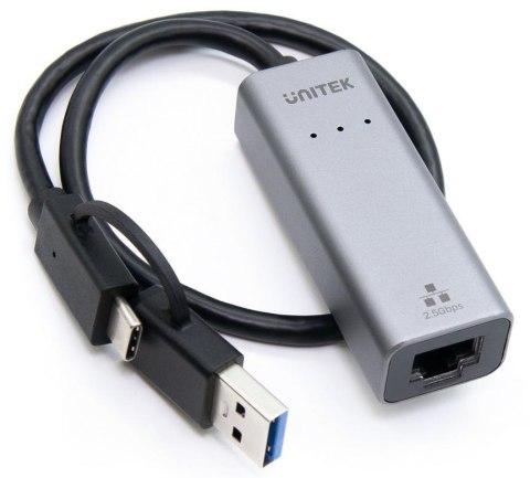 Adapter Unitek U1313C USB-A/C na RJ45 2.5G Ethernet Adapter Unitek U1313C USB-A/C na RJ45 2.5G Ethernet