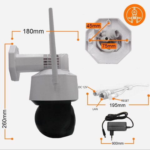 Kamera IP Orllo TZ3 zewnętrzna obrotowa Wi-Fi poe 5MP Kamera IP Orllo TZ3 zewnętrzna obrotowa Wi-Fi poe 5MP