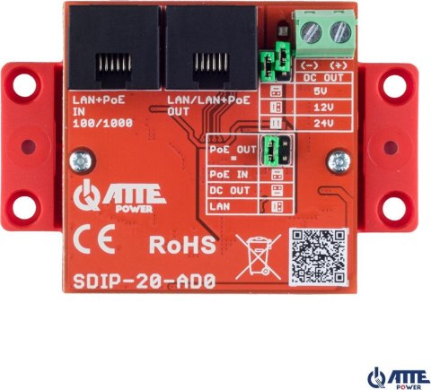 SDIP-20-AD0 Adapter PoE obniżający napięcie SDIP-20-AD0 ATTE SDIP-20-AD0 Adapter PoE obniżający napięcie SDIP-20-AD0 ATTE