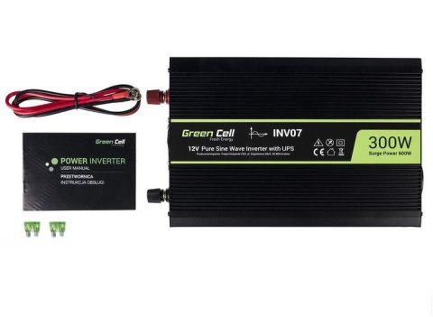 ZESTAW PRZETWORNICA Green Cell 12V/ 230V 300W/600W CZYSTY SINUS + AKUMULATOR AGM ULTRACELL 12V 100Ah ZESTAW PRZETWORNICA Green Cell 12V/ 230V 300W/600W CZYSTY SINUS + AKUMULATOR AGM ULTRACELL 12V 100Ah