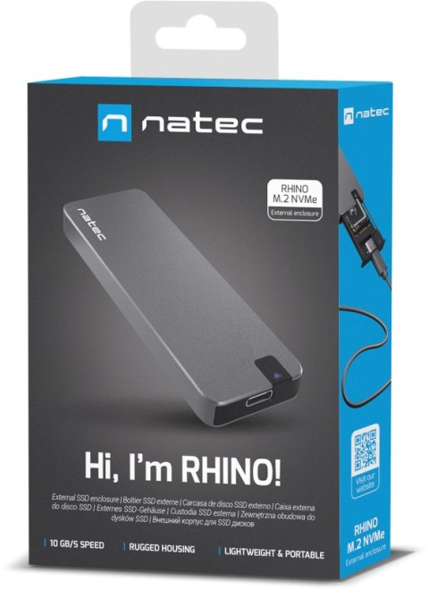 Zewnętrzna obudowa dysku Natec Rhino M.2 NVME USB-C 3.1 GEN2 Zewnętrzna obudowa dysku Natec Rhino M.2 NVME USB-C 3.1 GEN2